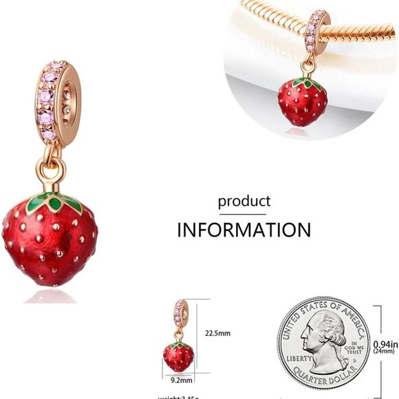 Charm for Bracelets and Necklaces, Heart Animals 925 Sterling Silver Bead Celest - Picture 2 of 5